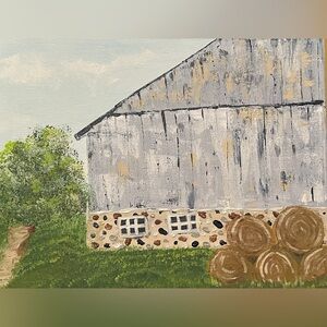 Countryside Barn Landscape Painting